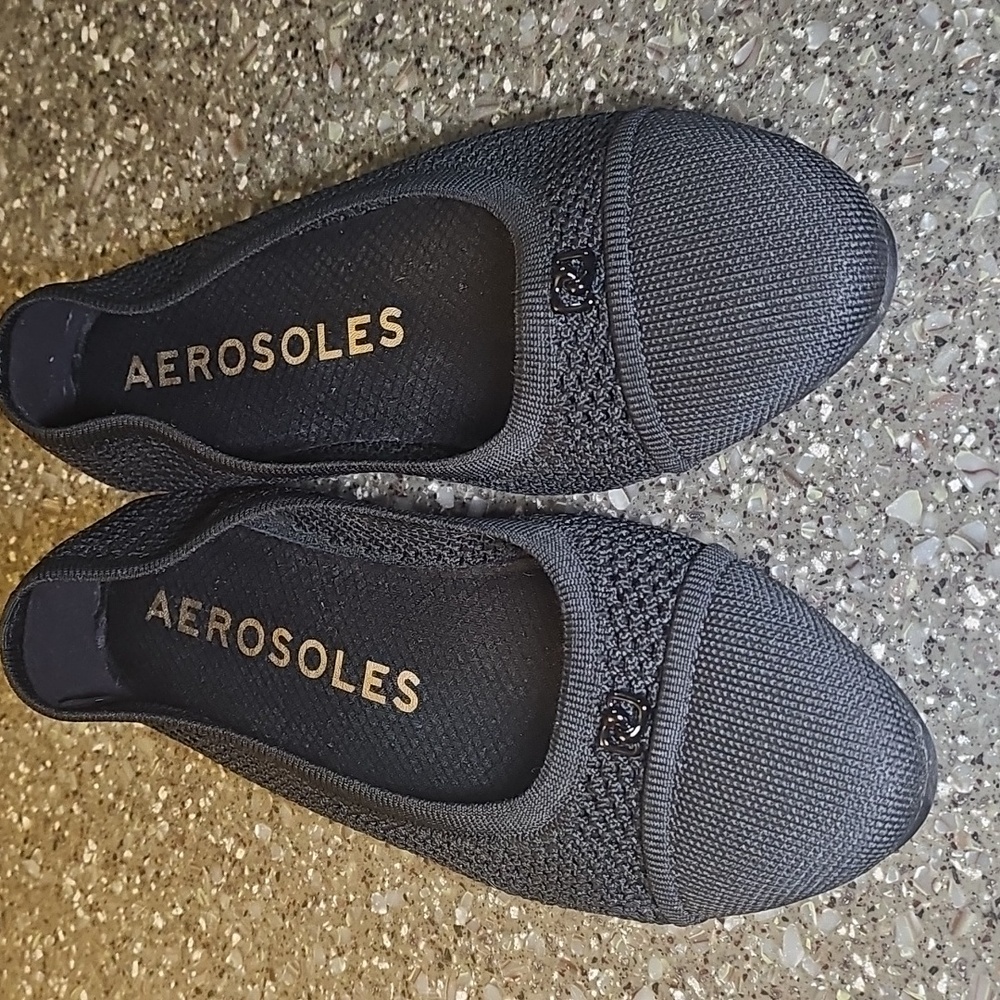 Aerosoles Women's Black Knit Ballet Flats